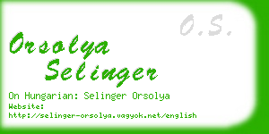 orsolya selinger business card